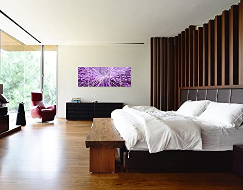 YHSKY ARTS Abstract Metal Wall Art Handcrafted on Aluminum Modern 5 Pieces Artwork in Purple Color Contemporary Powerful Lines Pictures with 3D for Living Room Bedroom Dinning Room Decor - color: Abstract Metal Art, size: 64x24IN