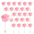 uxcell 24pcs Pink Rose Boutonnieres Flower Buttonholes Pocket Boutonnieres Pins for Wedding Ceremony Anniversary Prom Formal Dinner Party - color: Pink