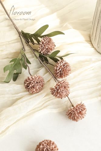 Floroom 9pcs Burnt Orange Taupe Mix Faux Silk Mums Artificial Flowers, Bulk Fake Small Mini Chrysanthemums with Stems for DIY Wedding Centerpieces Floral Arrangements Vase Fillers Home Decorations - color: Sunset Glow Harmony, size: 9pcs