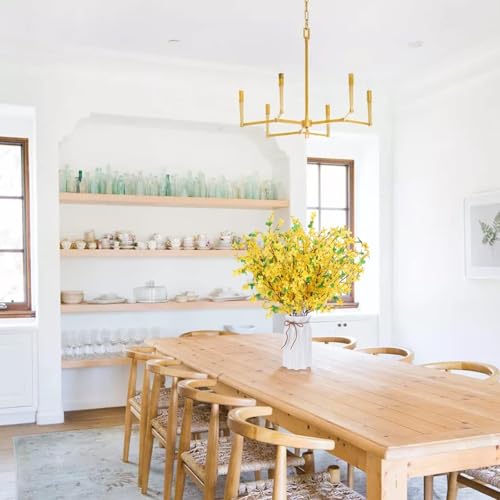16Pcs Artificial Forsythia Branches: 23.6" Silk Yellow Flowers Faux Forsythia Branches Fake Spring Flowers Artificial for Decoration Wedding Office Home Party Dining Table Vase Indoor Outdoor - color: 16 Pcs