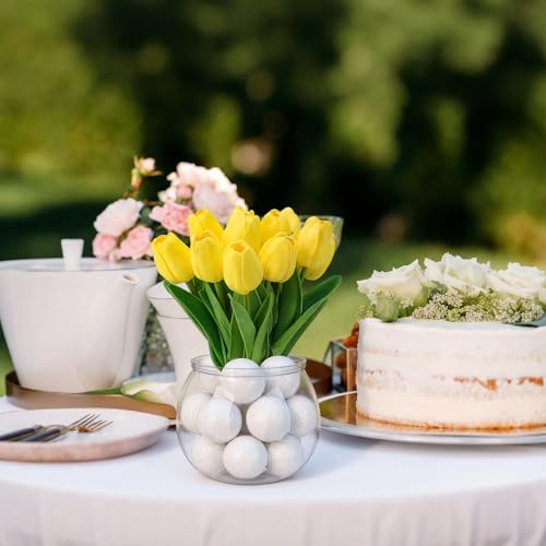 Giegxin 2 Sets Golf Centerpieces Table Decorations with Artificial Yellow Tulips Bouquets Vase for Golf Party Favors Sports Birthday Supplies Table Centerpieces