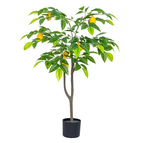 Artificial Lemon Trees with Fruits, Artificial Potted Plants Faux Lemon Citrus Tree, Fake Lemon Plant Pre Potted Faux Lemon Tree, for Home and Living Room Decoration(80cm/2.6ft) - size: 80cm/2.6ft