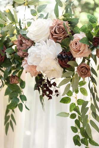 Ling's Moment 6.5FT Backdrop Floral Garland, Spring Artificial Wedding Arch Flowers Pink Decor, Blush Ceremony Reception Hanging Dusty Rose Arbor Arrangement Outdoor Party Swag Home Garden Decorations | Spring Artificial Wedding Arch Flowers, Ceremony Rec