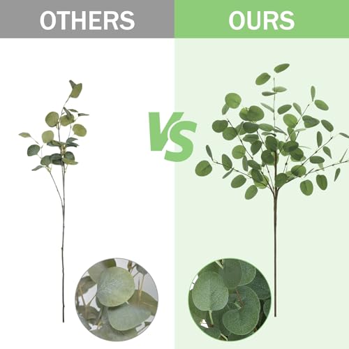6pcs Eucalyptus Stems Greenery Stems Fake Leaves Artificial Silk Flowers Bouquet Faux Branches Centerpiece Flores Plants for Home Party Decor Wedding Decoration - color: 6pcs-green