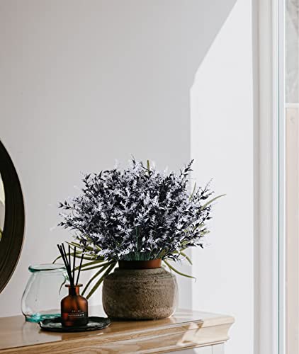 Artificial Plants Spring Black Artificial Outdoor Flowers UV Flowers Outdoor Artificial Greenery for flower arrangements Indoor Outside Hanging Plants Garden Porch Window Home Farmhouse Décor(B+W) - color: Black+white, size: 12 Bundles