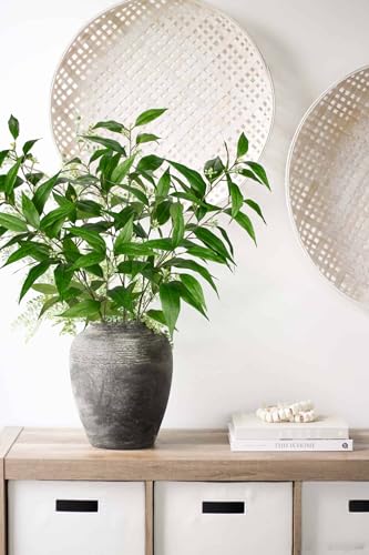 Briful Artificial Eucalyptus Stems with Seeds Real Touch Fake Branches for Vase 3 Packs Faux Greenery Stems for Home Decor Indoor Farmhouse Wedding Centrepieces, Green - color: Green