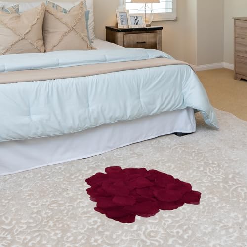 JHFGJGH 500 Pcs Exquisite Dark Red Rose Petals, Artificial Flower Petals for Weddings,Events Deco - color: Dark Red