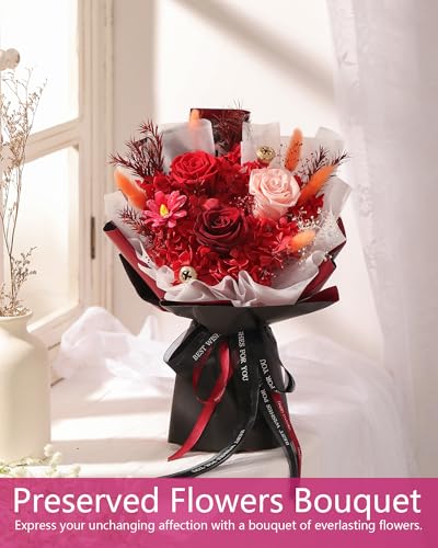 BestFlower Mothers Day Flowers Bouquet Gifts for Mom,Roses Bouquet Gifts for Women Mom Wife from Daughter,Fresh Flowers for Delivery - color: Red01