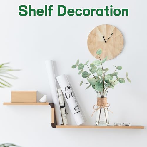 Artificial Eucalyptus Stems in Glass Vase with Faux Water, 15" Realistic Fake Plants for Bathroom Counter Decor, Small Faux Greenery for Coffee Table Centerpieces, Office Desk and Shelf Decor - color: Double-sided Green Eucalyptus