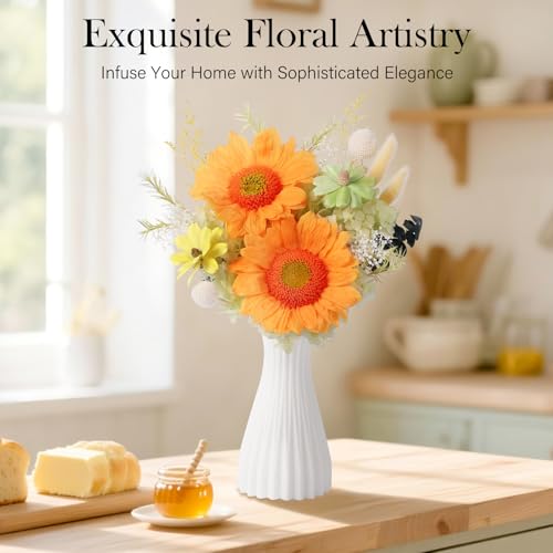 Forever Flowers for Delivery - Preserved Sunflowers Bouquet, Real Sunflowers That Last 3 Years, Eternal flowers Bouquet, Mothers Day Gifts for Mom Grandma Wife, Anniversary Birthday Gifts for Women - color: Orange
