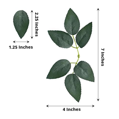 Efavormart 100 Pack Artificial Green Rose Leaves for DIY Crafts, Bulk Silk Flower Greenery for Wreath Making, Boutonnieres and Wedding Decor - color: Green Leaf01