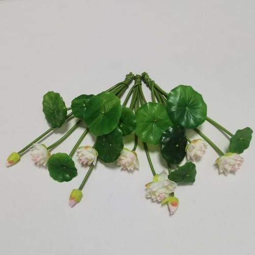 3 Pcs Light Pink Artificial Flower Water Lily,10" Silk Plants Floating Flowers,Plastic Flowers Lotus Flowers,Realistic Fake Flowers Lotus Decor Used for Fish Tank Decoration Home Decor - color: Light Pink