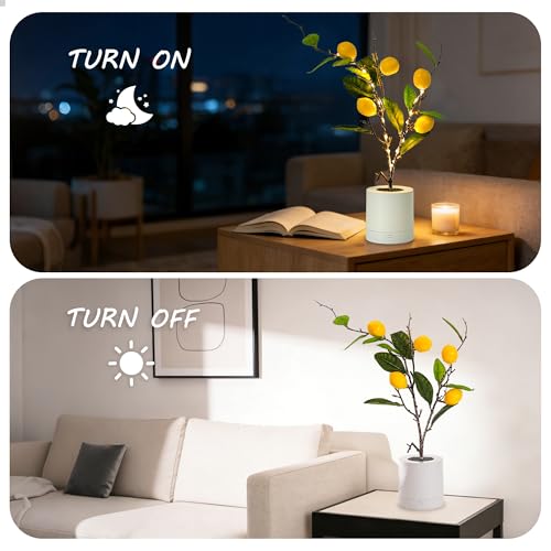 WSYEAR Small Fake Lemon Tree for Lemon Decor,Real Touch Faux Plant for Home Office Desk Decor Farmhouse Kitchen Living Room - color: Lemon