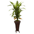 Nearly Natural 6671 Real Touch Dracaena with Stand Silk Plant, 57-Inch, Green,60" x 12" x 12" - size: 60 in x 12 in x 12 in
