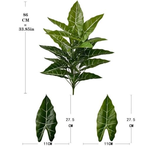 Aglaonema Plant with Variegated Green and Red Leaves, Fake Tree Leaf Simulation Flower Bonsai for Party Decoration Artificial Plants Floor Home Room Decor Ornament (Green No Flowerpot, 85cm) - color: Green No Flowerpot, size: 85cm