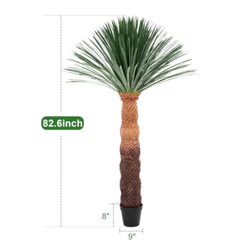 8.6FT Artificial Agave Plant in Black Pot, 103 Inch Tall Faux Agave with Removable White Coating, Fake Floor Plant for Indoor Outdoor Front Porch Patio Home Office Hotel Desert Style Decor - color: Agave Plant 103in
