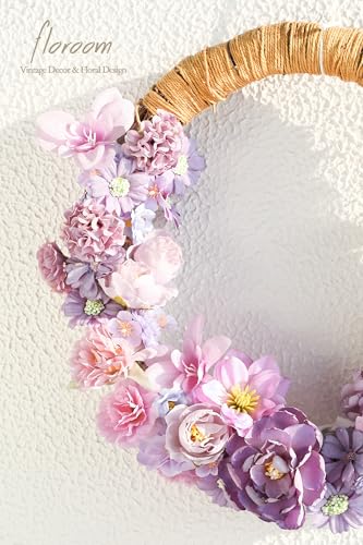 Floroom Mini Artificial Flower Heads Lavender & Purple Fake Peony Daisy Rose Multicolor Small Faux Silk Flower Heads for Cake Craft Garland Wedding Party Graduation Cap DIY Home Decoration, 0.8"-3.6" - color: Elysian Lavender & Violet