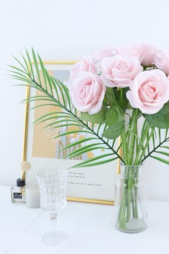 JUSMAI 30pcs Roses Artificial Flowers Real Touch Fake Flowers with Long Stems Silk Flowers for Wedding Bouquet Centerpices Decorations Party Bridal Baby Shower Home Decor (Dusty Pink) - color: Dusty Pink, size: 30PCS