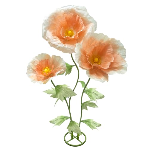 Giant Artificial Flowers Big Flower, Large Wedding Reception Decorations with Standing Base Ideal Birthday Party Home Event Banquet Background Bridal Shower Mall Decor Shop Window Display, Champagne - color: Champagne