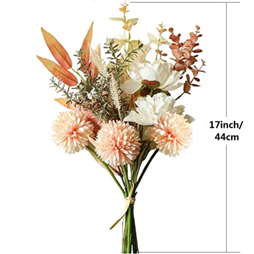Artificial Hydrangea Artificial Plants Flowers Artificial Flower Bouquet Decorative Silk Flowers for Wedding Flower Arrangements Centrepiece (Champagne) - color: Champagne