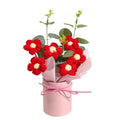 Vynora Crochet Flower Bouquet, Valentine's Day Crochet Bouquet of Flowers, Handmade Knitted Flowers with Card for Anniversary, Birthday, Wedding, Gift for Women (Red) - color: Red
