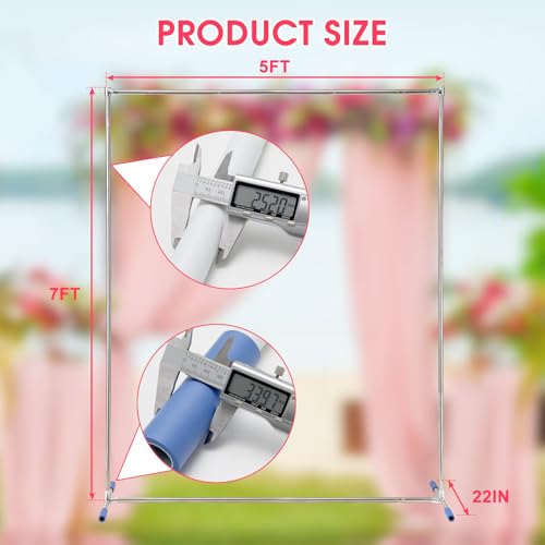 Wedding Arch,7 x 5 FT Metal Arch Backdrop Stand with Support Feet Base,Square Arched Frame for Birthday Party Ceremony Event Balloon Arches Decoration - size: 7*5 ft