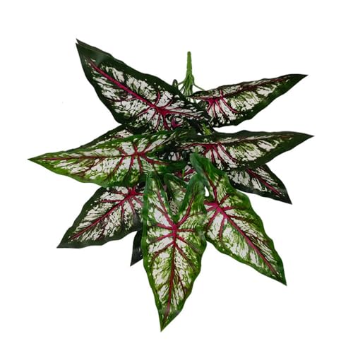 Aglaonema Plant with Variegated Green and Red Leaves, Fake Tree Leaf Simulation Flower Bonsai for Party Decoration Artificial Plants Floor Home Room Decor Ornament (Green Red No Flowerpot, 60cm) - color: Green Red No Flowerpot, size: 60cm