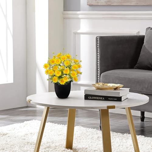 DILATATA Artificial Daisy Flowers in Pot 12 Inch Fake Flowers Silk Daisy Arrangement Faux Plant Flower Decor for Spring Home Decor Table Centerpiece Garden Porch Window - Yellow - color: Yellow-daisy
