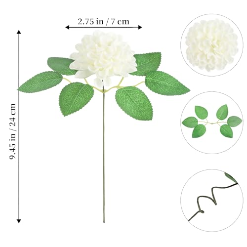 Foam Dahlia Flowers,25Pcs Ivory Faux Flowers Realistic Fake Dahlias Artificial Roses with Stem for Wedding Party Bridal Shower Mirror Wall Home Decorations (Ivory) - color: Ivory