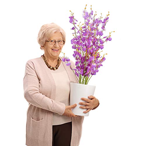 BOMAROLAN Artificial Dancing Lady Orchid Silk Faux Flowers Fake Butterfly Orchids 10 Pcs Real Touch for Wedding Home Office Party Hotel Decoration Restaurant Patio Festive Furnishing (Purple) - color: Purple