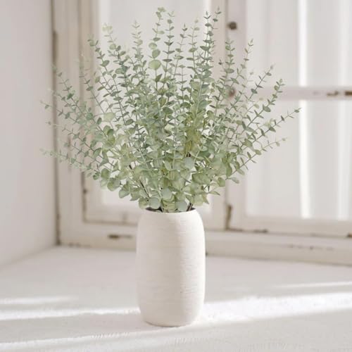 GnFlus 5 Pcs Artificial Eucalyptus Stems Fall Eucalyptus Leaves Autumn Leaf Branches Fall Decorations with Foam Fall Leaves for Home Floral Arrangement Autumn Festival Thanksgiving Decor Green - color: Light Green