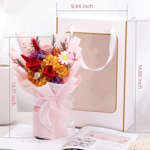 Lovenfold Flowers for Delivery,Preserved Flowers Bouquets,Red Rose Bouquets that Last 1-3 Years,Birthday Flowers Gifts for Women Mom Grandma Wife Friends - color: Red