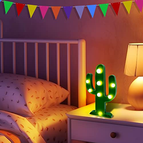 Extra Large - 2 Pack LED Cactus Light Cinco de Mayo Decorations 10 x 5.5 Inch Cactus Decor Mexican Fiesta Party Decorations Cute Night Lamp for Table Kids' Room Bedroom Living Room Gift Party Home - size: 2 Pack-10 x 5.5 Inch