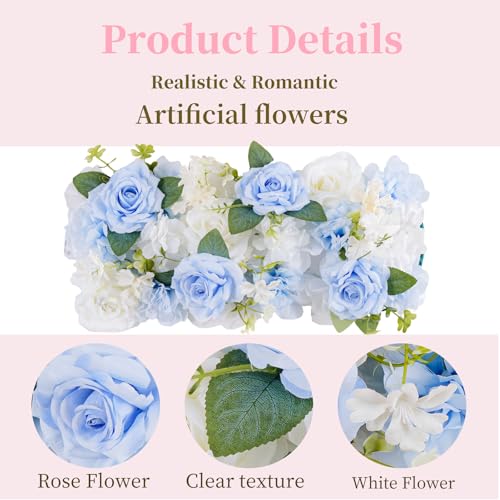 Pack of 10 Wedding Arch Decorations, 20.47 inch Artificial Flower Table Centerpieces Floral Arrangement for Wall Backdrop Party Bridal Shower Event Decor - Blue - color: Blue
