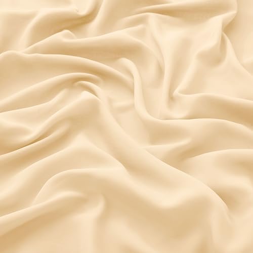 VACVELT Wedding Arch Draping Fabric Champagne Chiffon, 2 Panels Sheer Drapes 30 Inch x 20ft Chiffon Backdrop Curtain Decor, Outdoor Sheer Drapery for Ceremony Party Ceiling - color: Champagne, size: 2 Panels