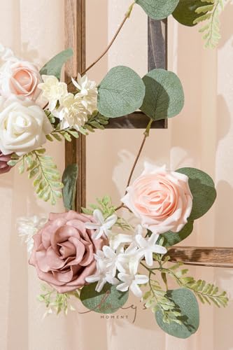 Ling's moment Fake Flowers Box, Faux Artificial Greenery Stems Foam Roses Gardenia Silk Hydrangea Ranunculus Fabic Flower for Centerpieces Bouquet Wedding Vase, Dusty Rose & Blush, Grand Combo - color: Pk-dusty Rose & Blush, size: Grand