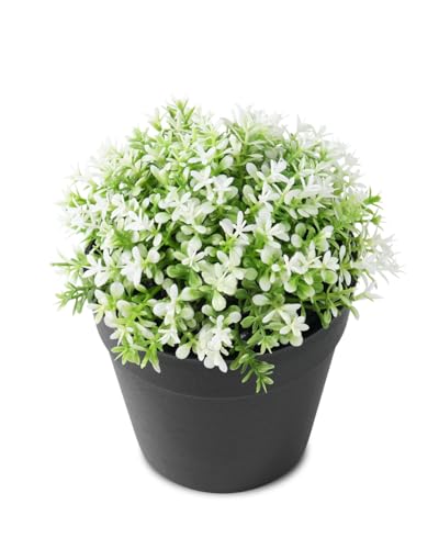 Fake Faux Gypsophila Artificial Plant – Small Faux Eucalyptus for Desk, Bathroom, Shelf, or Home Decor, Realistic Greenery for Farmhouse, Office & Kitchen Decoration PA-014 - size: PA-014