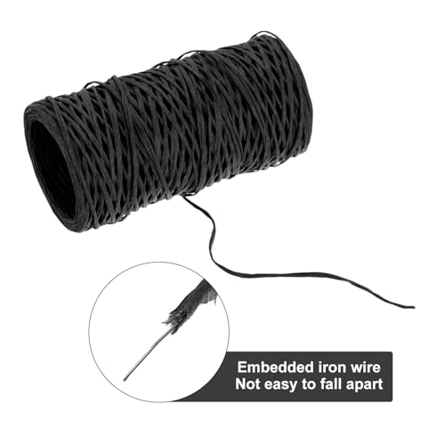 MECCANIXITY Floral Wire 164ft/50m 1mm Black Steel Craft Wire for Flower Bouquet Wreath Making, 18 AWG, Part Number: mea241209ee000098 - color: Black, size: 1mmx50m