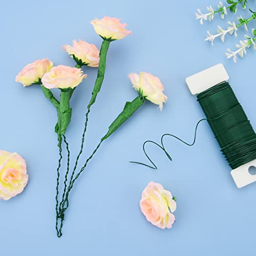 Hapeper 22 Gauge Floral Flexible Paddle Wire for Christmas Wreath Tree, Flower Arrangements, 3 Pack 114 Yards (Green) - color: Green