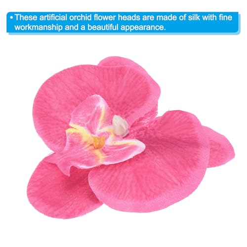PATIKIL 9cm/3.5" Artificial Orchid Flower Heads, 20 Pack Silk Phalaenopsis Fake Butterfly Orchid Heads for Wedding Floral Bouquet Decor DIY Craft Making, Fuchsia - color: Fuchsia, size: 3.5"