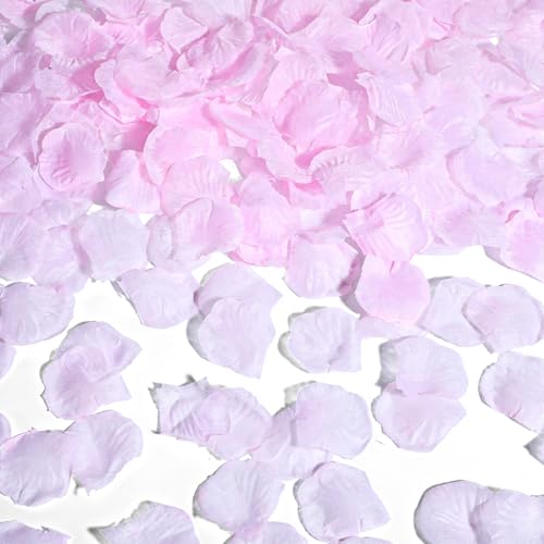 Xindojuz 2000 Pcs White Rose Petals for Wedding, 2" Artificial Silk Fake Flower Petals Romantic Decorations for Home Party Engagement Birthday Event Anniversary Party Backdrop Supplies(Pink)