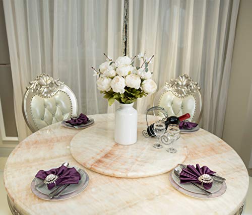 Fule 2 Pack Large Artificial Peony Silk Flower Bouquets Arrangement Wedding Centerpieces (Cream White) - color: Cream White X2