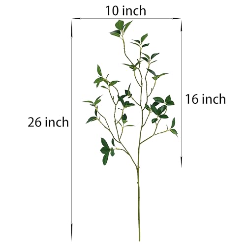 Artificial Greenery Ficus Stems,8 Pcs Decorative Tree Branches for Vases,Faux Plant Stems Faux Branches with Leaves Faux Greenery Stems (8, 26 inches)