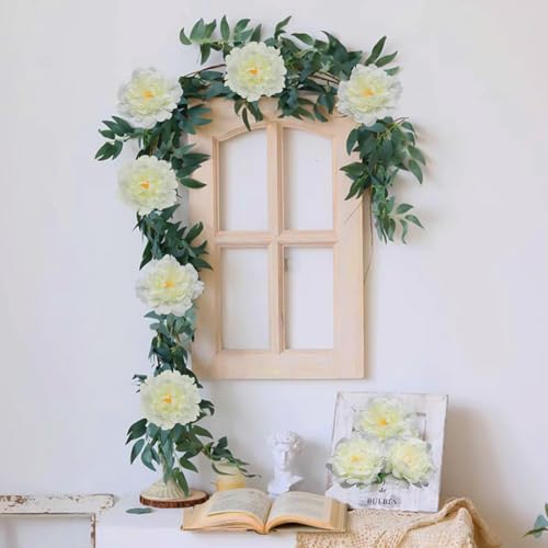 20 Pcs Artificial Flower Peonies, 5" Silk Fake Peonies with 6" Stems No Leaf, Faux Peonies Flowers for Decoration Wedding Home Party Centerpiece Decor Floral Art (Milk White) - color: Milk White