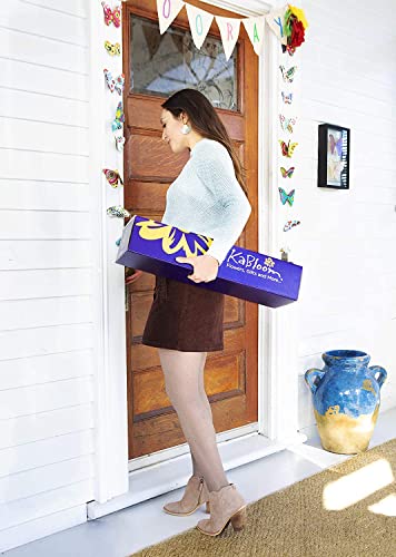 KaBloom - Bouquet of 10 Blue and 10 Purple Orchid with Vase - Fresh Flowers for Birthday, Valentine's & Mother's Day - color: Blue and Purple, size: 20 count, style: With Vase