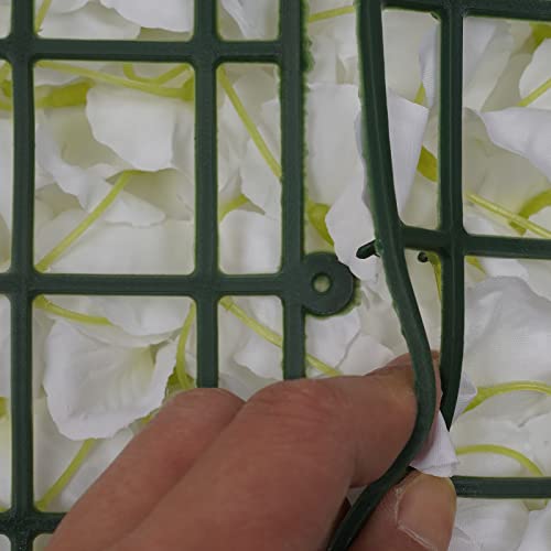 20Pcs Flower Wall Panel 15.7"x 23.6" Rectangular Artificial Flowers Wall Decoration Artificial Silk Flowers Panel for Home Party Wedding Christmas Festival Photo Backdrop Decor (White) - color: White