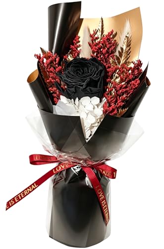 Preserved Flowers Bouquet,Flowers For Delivery,Black Rose Bouquets,Birthday Flowers Gifts For Women Mom Grandma Wife Friends,Real Roses Gift From Daughter Valentine’S Day Mothers Day Anniversary - color: Black, size: Rose Bouquet