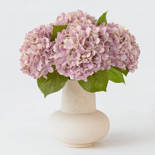 ZYTUYO 4PCS 20'' Real Touch Hydrangea Artificial Flowers Light Pink Champagne Faux Hydrangeas for Spring Porch Home Wedding Floral Arrangements Outdoor Party Baby Shower Table Centerpiece Xmas Decor - color: Light Pink