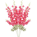 FERIAL 4pcs Artificial Delphinium Faux Rosered - color: Rose-red