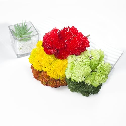 4PCS Artificial Succulent Flower, Plastic Plants Green Artificial Plants for Home Garden, Party, Bedroom Office Decorations, Wedding Decorations(Dark Green) - color: Dark Green, size: 4PCS